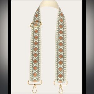 Diomo BOHO‎ ADJUSTABLE GUITAR STRAP or bag embroidered rust gold hardware